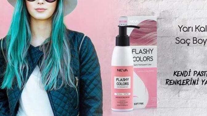 Saçına renk katmak isteyip cesareti olmayanların tercihi 'Neva Flashy Colors' saç boyalarını denediniz mi?