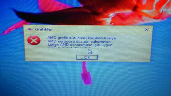 Amd grafik sürücüsü kurulmadı veya amd sürücüsü düzgün çalışmıyor hatası?