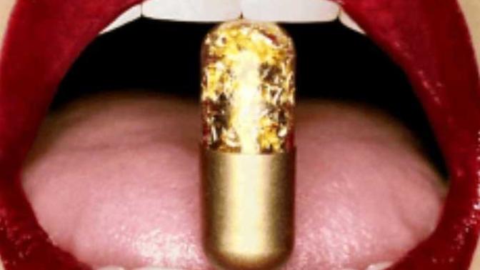 Gold pills "altın haplar" 425$'dan satılıyor, dışkınız 24 ayar altın kaplı ve parlak görünümlü. Altın sıçmak ister misiniz?