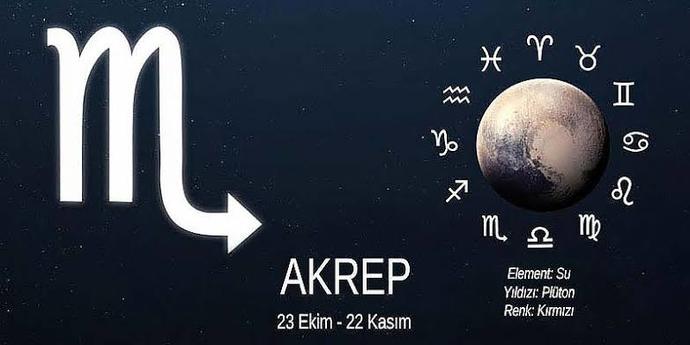 Akrep erkeğinin yıldızı plütondur.