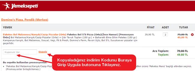 yemeksepeti kupon kullanma
