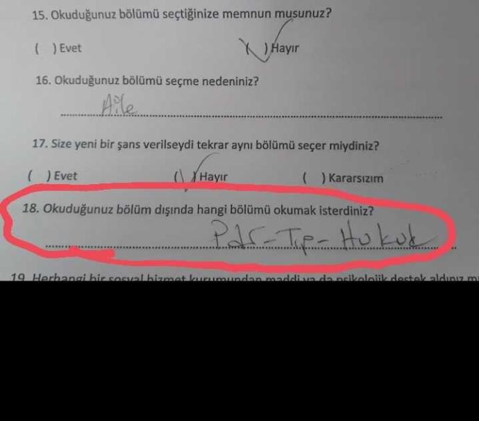 Üniversitede okuduğunuz bölümü neden tercih ettiniz?