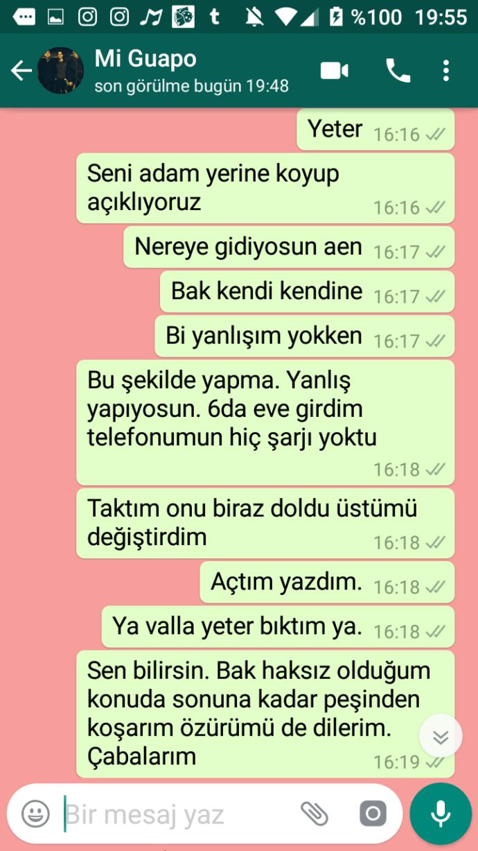 Wp konuşmalarına bakar mısınızz? Sizce ne yapmalıyım? Mesaj atayım mı?