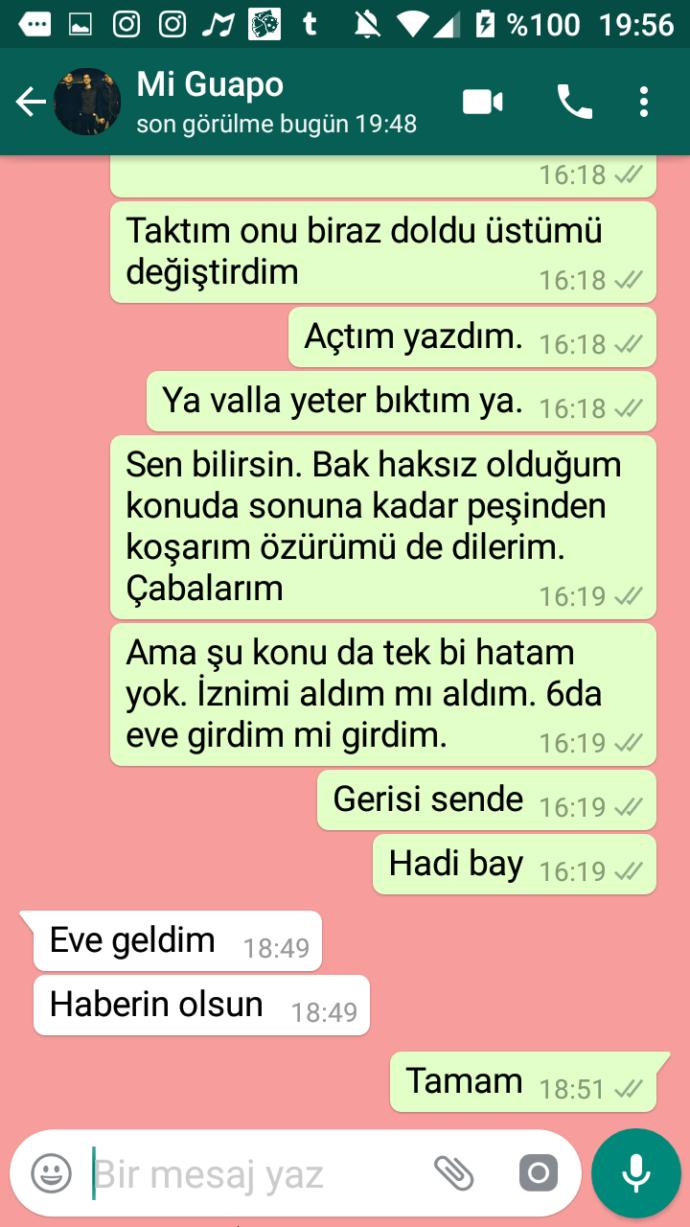 Wp konuşmalarına bakar mısınızz? Sizce ne yapmalıyım? Mesaj atayım mı?