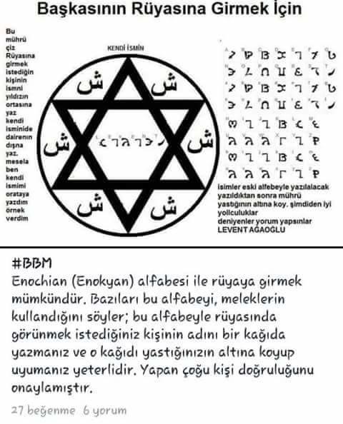 Enochian (Enokyan) alfabesi ile rüyaya girilebilir mi?
