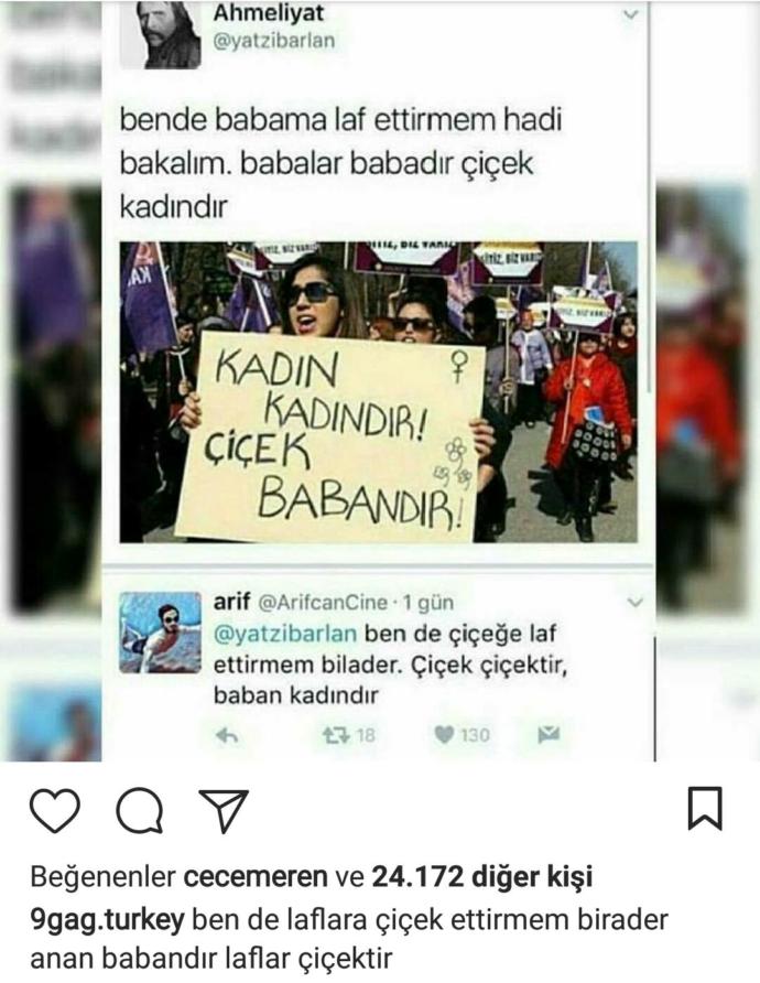 Feminist yürüyüşteki bu pankart nasıl?