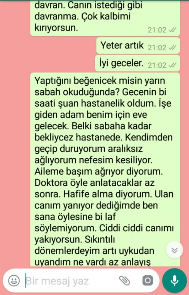 Delirmekte haklı mıyım? Konuşmaları okur musunuz bu ne umursamazlık?
