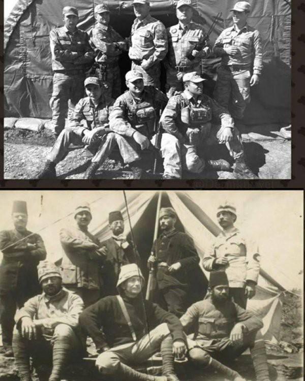 Mehmetçik Ata’sının izinde!<br />Afrin’deki yiğitlerimiz Atatürk’ün cephedeki pozları gibi pozlar vererek tarihe selam yolluyor. Nasıl?