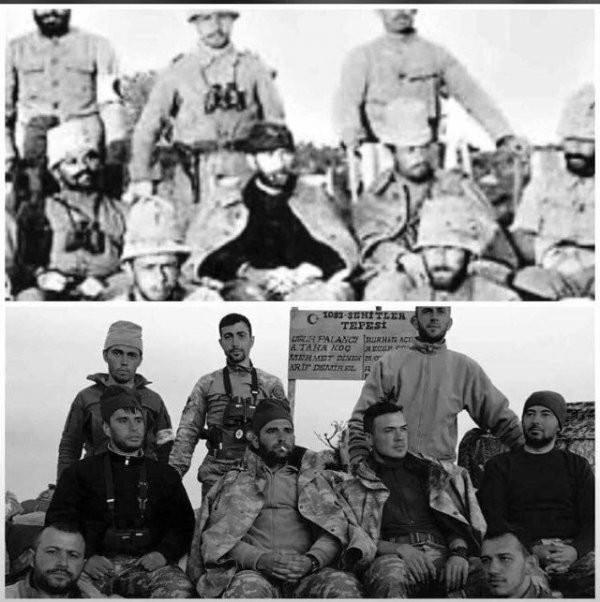 Mehmetçik Ata’sının izinde!<br />Afrin’deki yiğitlerimiz Atatürk’ün cephedeki pozları gibi pozlar vererek tarihe selam yolluyor. Nasıl?
