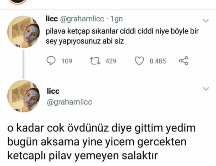 Ketcapli pilav yediniz mi?