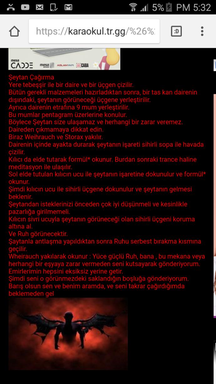 Şeytan çagırma hakkında bilgisi ol.anlar?
