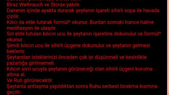 Şeytan çagırma hakkında bilgisi ol. anlar?