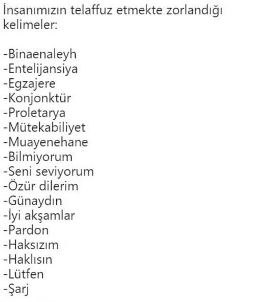 Telaffuz etmekte zorlandığınız bir kelime var mi??