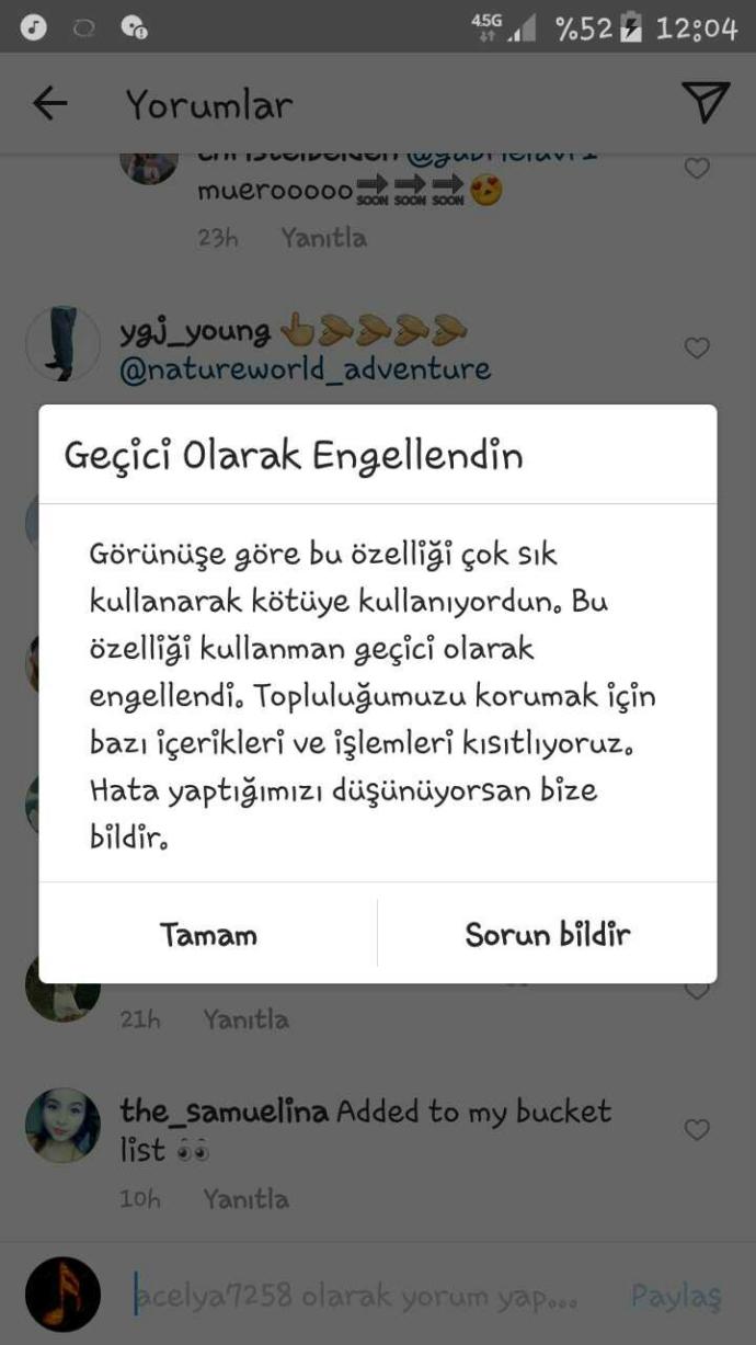 İnstagram bile beni kısıtlıyor ya bu ne ??