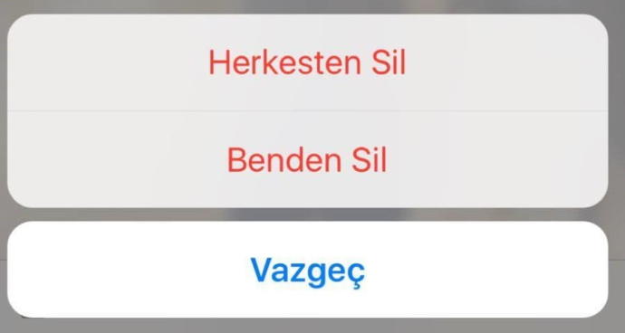 WhatsApp iOS herkesten sil