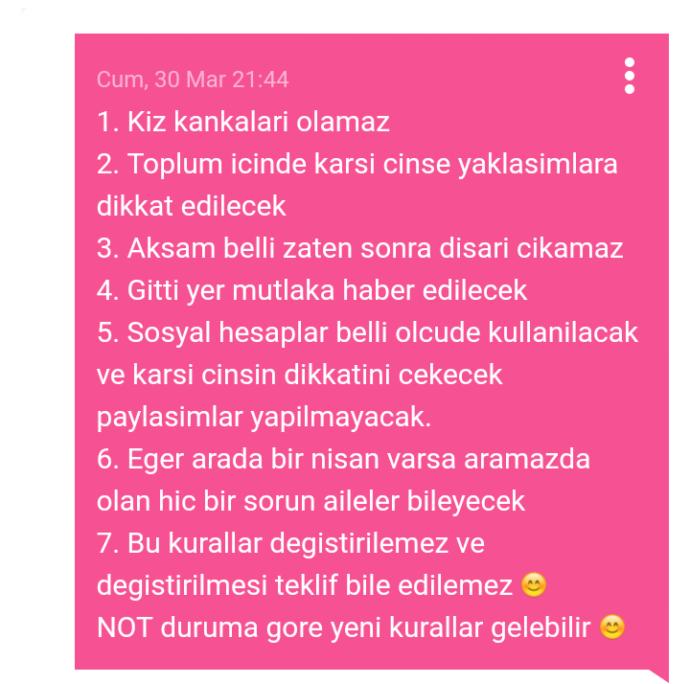 Erkekler sevgiliniz size ilişkiniz için böyle bir kural listesi verse tepkiniz ne olur?