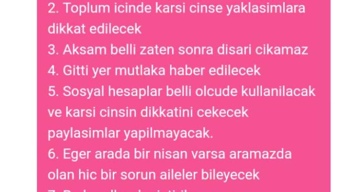 Erkekler sevgiliniz size ilişkiniz için böyle bir kural listesi verse tepkiniz ne olur?