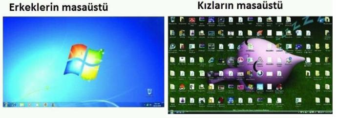 Kızların bilgisayarlarının masaüstü, erkeklerinkinden daha dağınık olmasının nedeni nedir sizce?