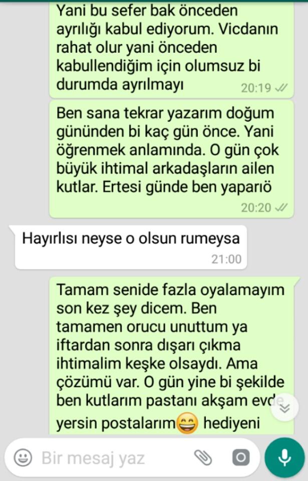 Sizce tekrar sevgili olabilir miyiz ne düşünüyosunuz? (wp ss li)?