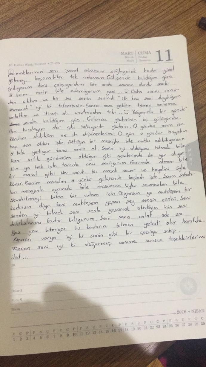 Kız arkadaşımın üniversiteden tanıştığı 2 haftalık sevgilisine mektup yazması?