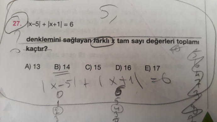 Şu mutlak değer sorusunun kısa yolu yok mu?