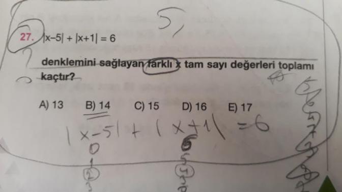 Şu mutlak değer sorusunun kısa yolu yok mu?