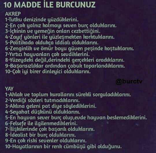 🌟10 madde ile sen hangisisin ??