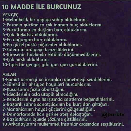 🌟10 madde ile sen hangisisin ??
