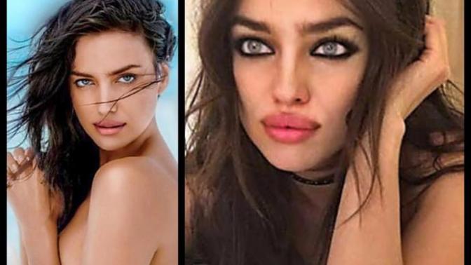 Karşınızda hormonlu Irina Shayk! Abartılı dudak dolgusu ve makyajıyla siz nasıl buldunuz?