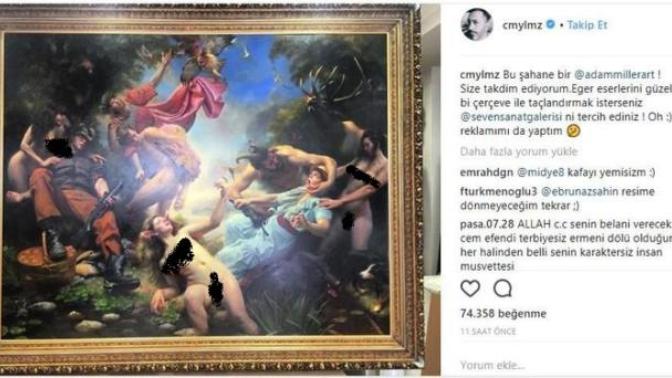 Cem Yılmaz'ın Kandil gecesinde paylaştığı bu tabloda sizce bir mesaj mı var?
