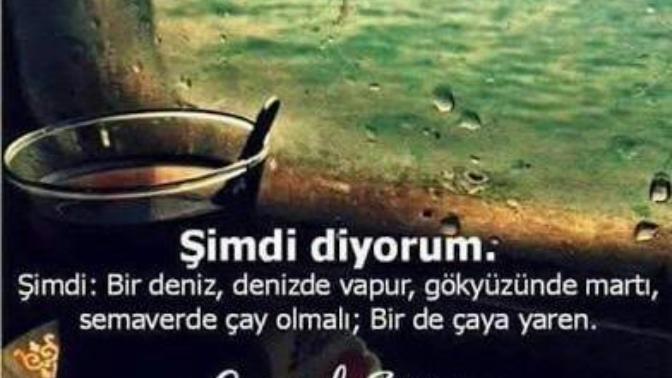 "Bir deniz, denizde vapur, gökyüzünde martı, semaverde çay olmalı." ise siz söyleyin bakalım hangisi eksik hayatınızda?
