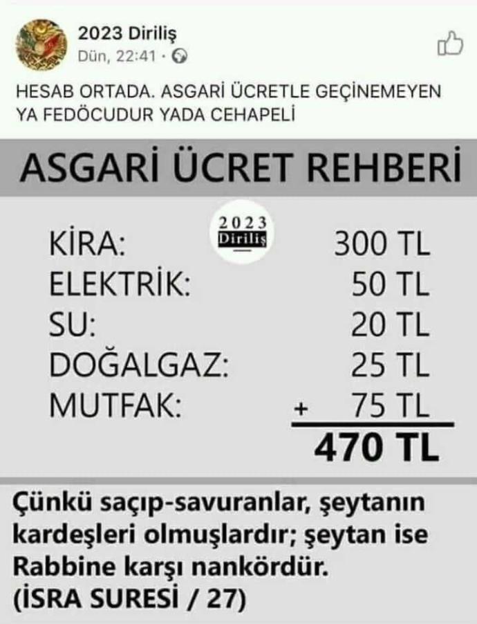 Asgari ücretle geçinemiyorum yalanından bıkmadınız mı?