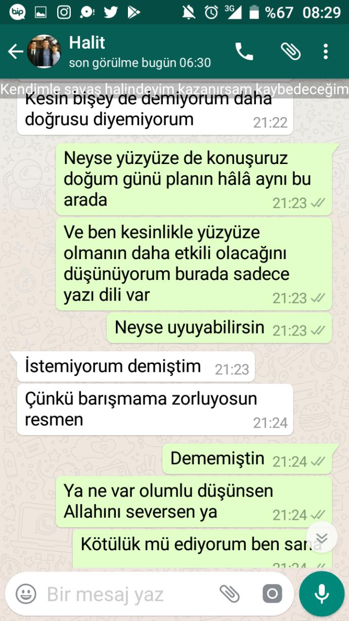 Wp ss lerine bakar mısınız? Sizce tekrar birlikte olabilir miyiz?