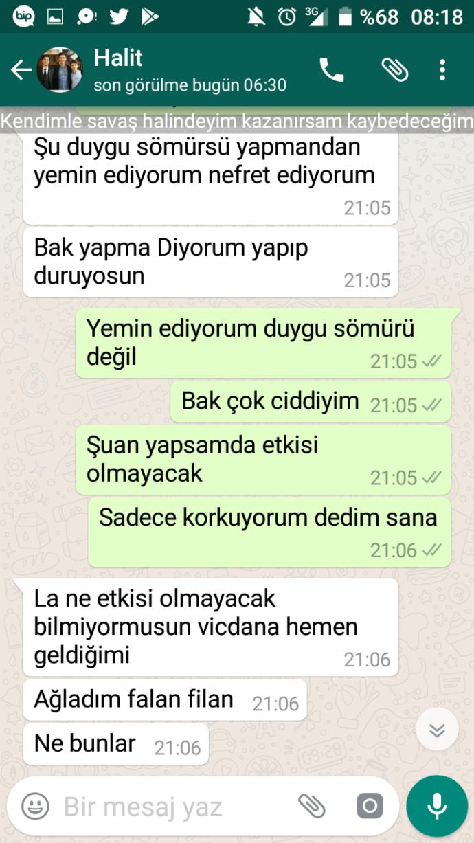 Wp ss lerine bakar mısınız? Sizce tekrar birlikte olabilir miyiz?