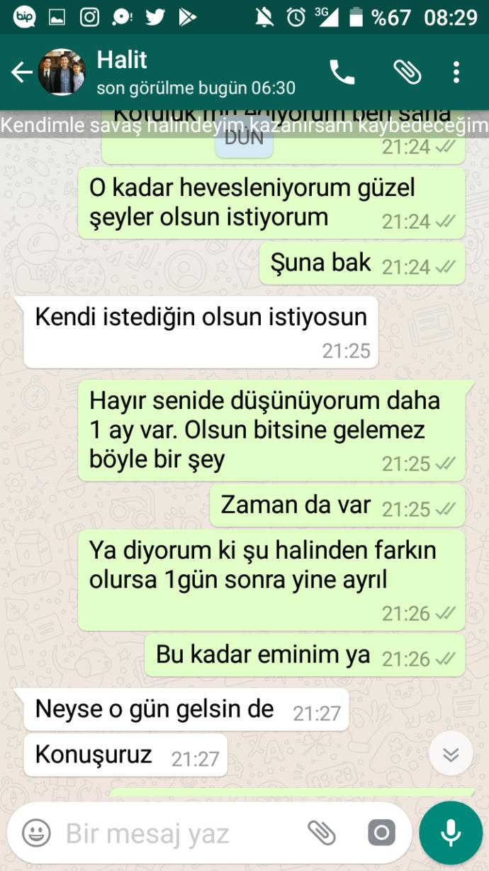 Wp ss lerine bakar mısınız? Sizce tekrar birlikte olabilir miyiz?