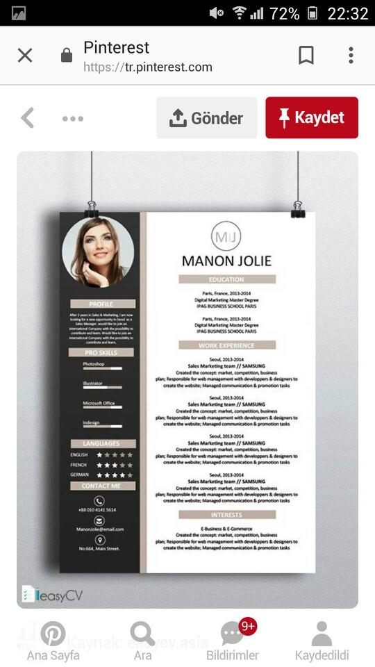 +1 herkese. Hangi cv örnekleri etkileyici yardim edermisiniz??