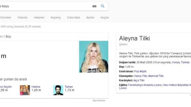 Aleyna Tilki'nin boyu 1.65 mi 1.75 mi?