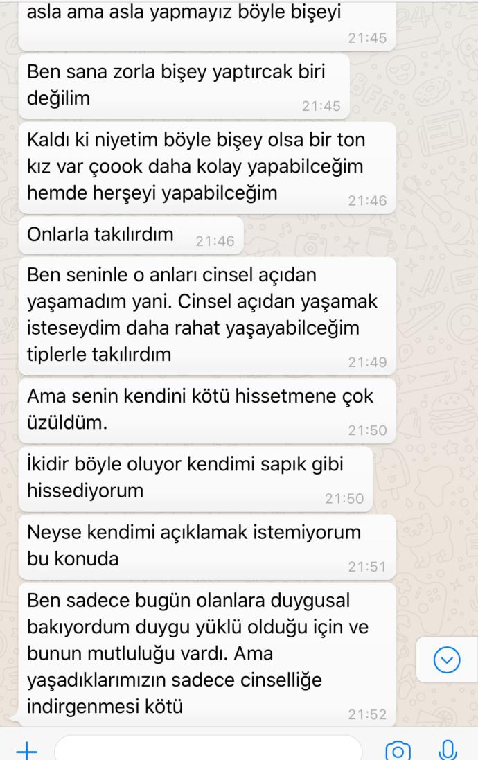 Erkek arkadaşımla bugün fazla yakınlaştık çok utanıyorum konuşmaları okur musunuz?