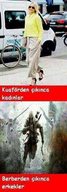 Kuaförden çıkan kız özgüven patlaması yaşarken, berberden çıkan erkek eve gitmenin en kısa yolunu arar! Doğru mudur?