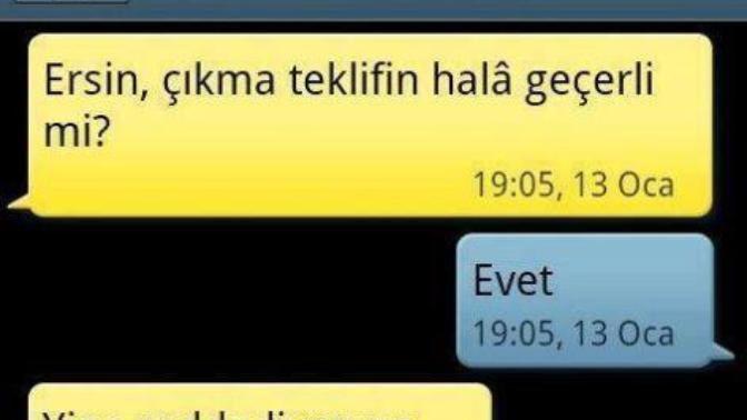 İlişki teklifinizi reddeden kişi bir süre sonra "teklifin hala geçerli mi" diye sorsa cevabın ne olur?