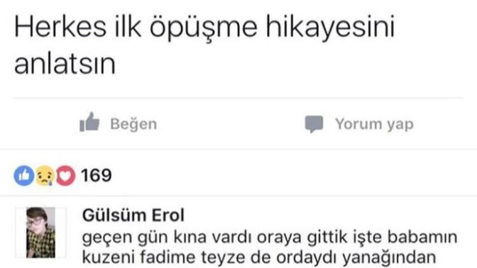 Evet arkadaşlar, herkes ilk öpüşme hikayesini anlatabilir mi?