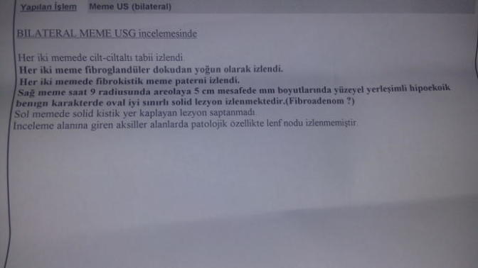 Mamografi sonucum böyle çıktı bilgisi olan var mı?