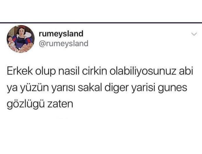 Yüzünün yarısı sakal, diğer yarısı güneş gözlüğü olan erkeğin, çirkin olma ihtimali var mıdır?