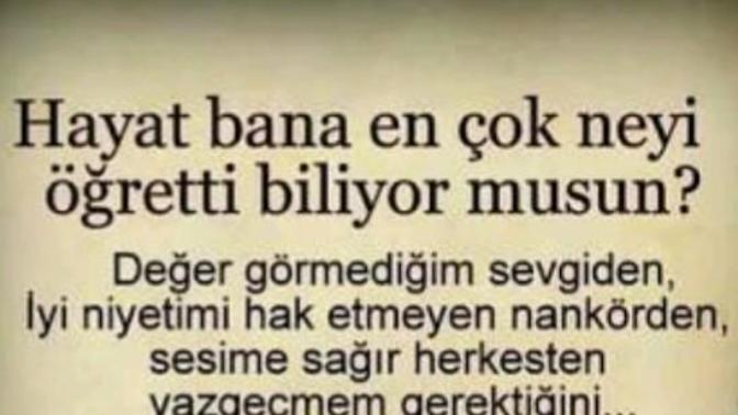 Hayat size en çok neyi öğretti?