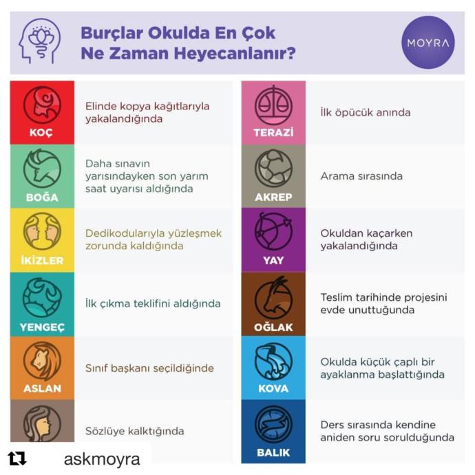 Burçlar okulda en çok ne zaman heyecanlanır ☺️☺️?