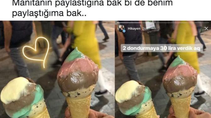 Sevdiğinizle külah dondurma alıp 30 tl verirseniz nasıl bir tepki gösterirdiniz?