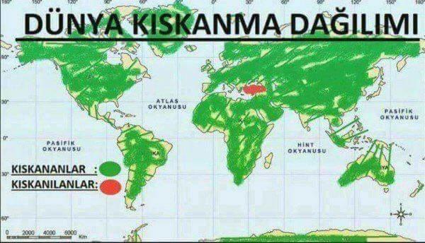 Dünya kıskanılma haritası hakkında ne düşünüyorsunuz arkadaşlar?