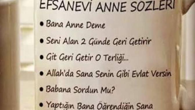 Klasik bir anne sözü?