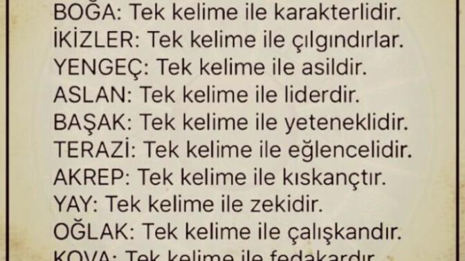 Sizin burcunuz nedir?