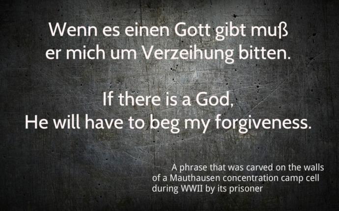 Nazi kampında hücre duvarına yazılan yazı hakkında ne düşünüyorsunuz?